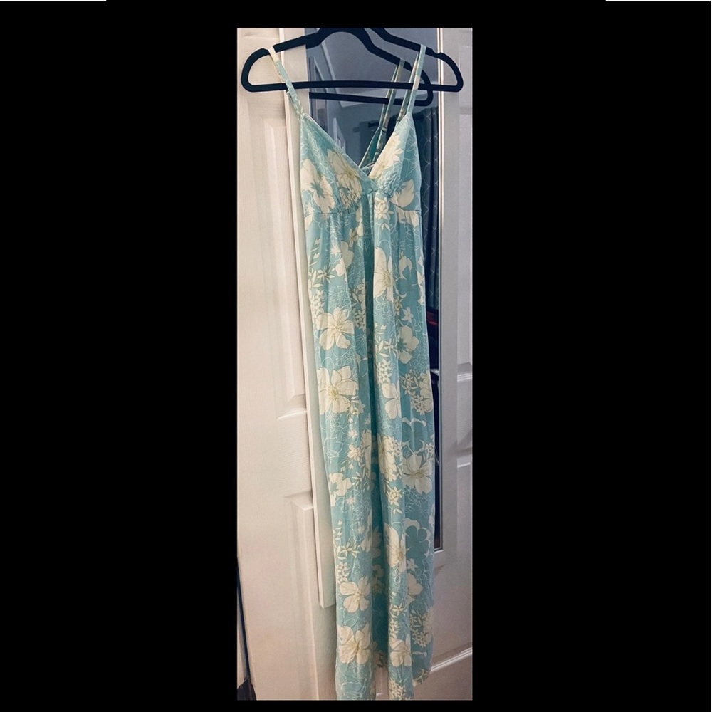 Mossimo Supply Co. Light blue and white strappy maxi dress